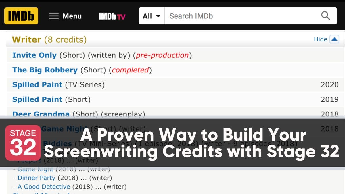 A Proven Way to Build Your Screenwriting Credits with Stage 32 