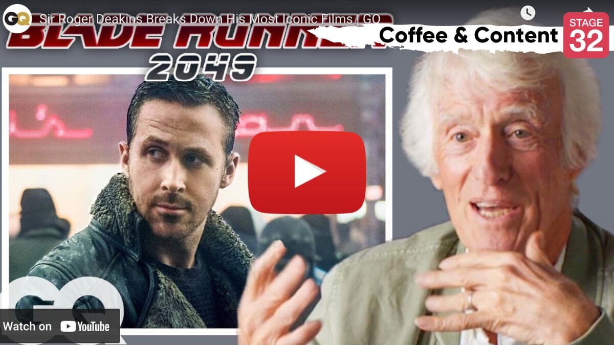 Coffee & Content: Sir Roger Deakins Breaks Down His Iconic Films