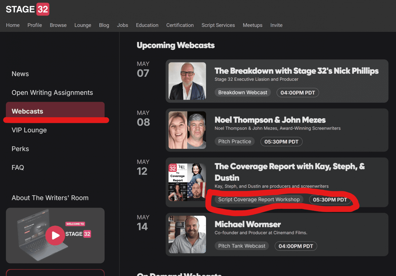 The Stage 32 Writers Room Community The Power of MemberRun Events